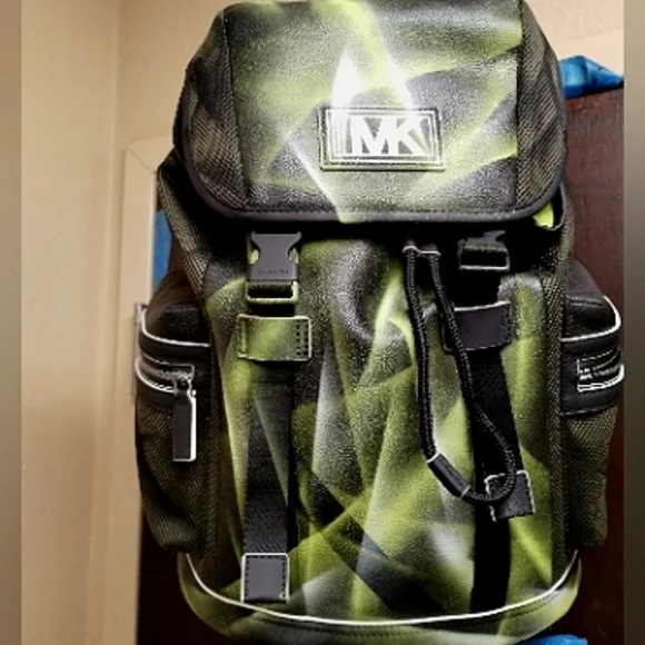 Michael kors black bag with on sale neon